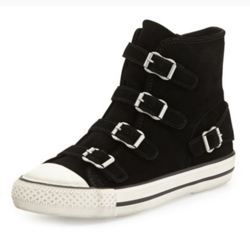 Ash Virgin Suede Buckled High Top Sneakers